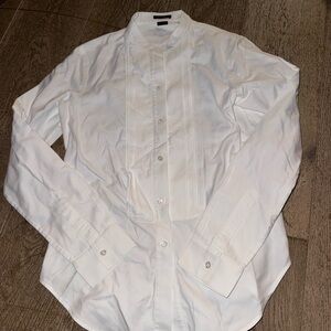 Theory White Tuxedo Style dress shirt